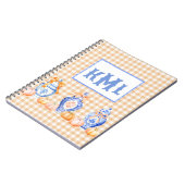 Herfst Pompoen Chinoiserie Ginger Jar Monogram Notitieboek (Linkerzijde)