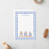 Herfst Pompoen Chinoiserie Ginger Jar Note Kaart Notitiekaartje (Voorkant / Achterkant in situ)