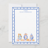 Herfst Pompoen Chinoiserie Ginger Jar Note Kaart Notitiekaartje (Voorkant)