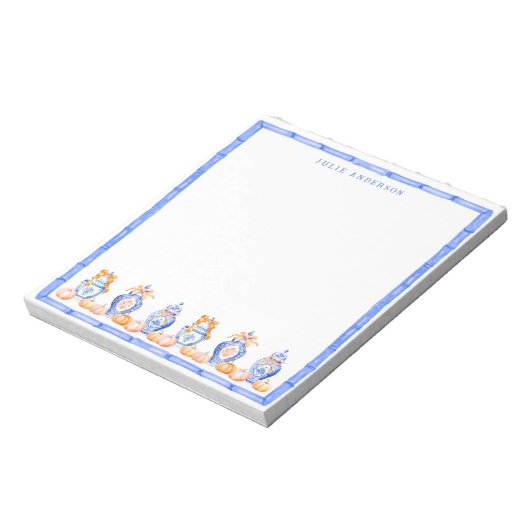 Herfst Pompoen Chinoiserie Ginger Jar Notitieblok (Linkerzijde)