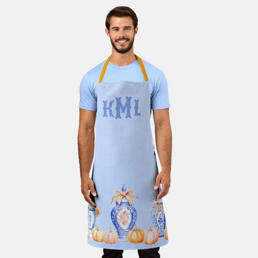 Herfst Pompoen Chinoiserie Ginger Jar Schort (Gedragen)