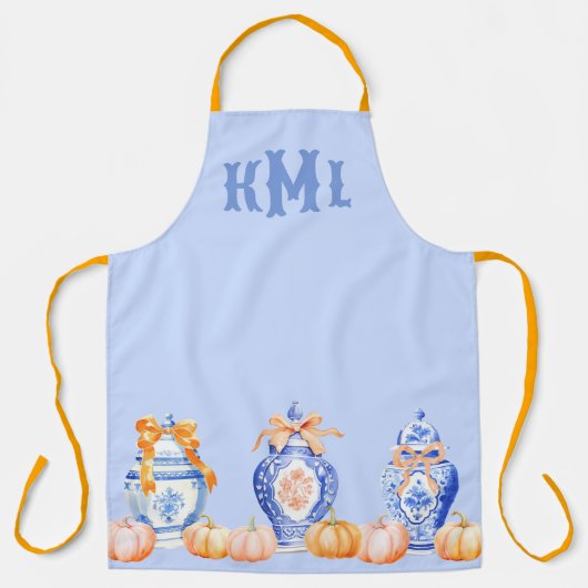 Herfst Pompoen Chinoiserie Ginger Jar Schort (Voorkant)