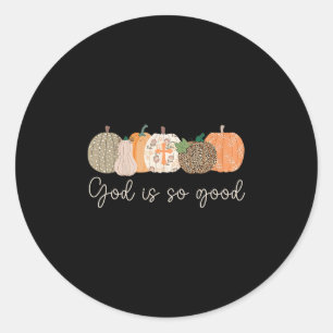 Herfst Pompoen Christelijke Thanksgiving geloof Go Ronde Sticker