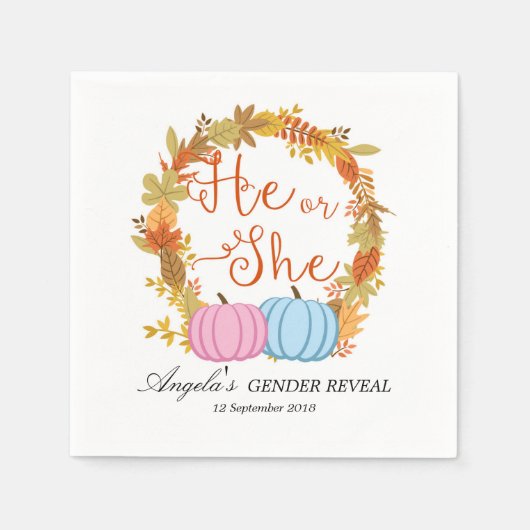 Herfst Pompoen Cocktail Papieren servetten (Voorkant)