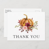 Herfst pompoen dank u Briefkaart (Voorkant / Achterkant)