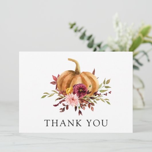 Herfst pompoen dank u Briefkaart (Staand voorkant)