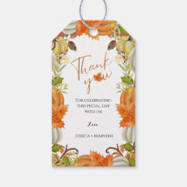 Herfst pompoen dank u bruiloft cadeaulabel