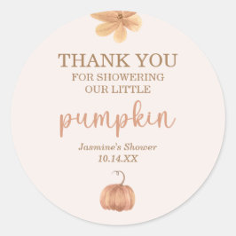 Herfst pompoen dank u gunst ronde sticker