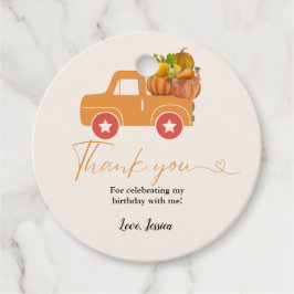 Herfst pompoen dank u verjaardag bedankjes labels