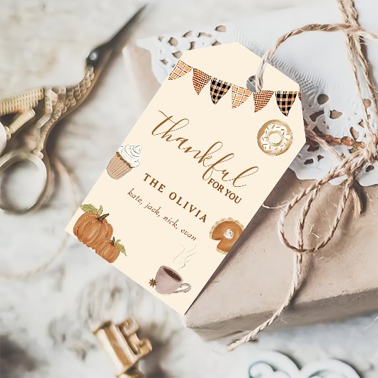 Herfst pompoen dankbaar voor je cadeau Label Cadeaulabel