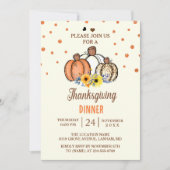 Herfst Pompoen Dankfeest Dinner Party Uitnodiging (Voorkant)