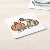 Herfst pompoen dankFul Simpel Kartonnen Onderzetters (Schuin)