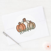 Herfst pompoen dankFul Simpel Ronde Sticker (Envelop)
