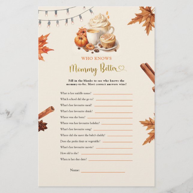 Herfst pompoen die mama betere games kennen (Voorkant)