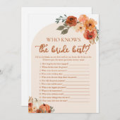 Herfst pompoen die weet dat de bruid beste bruids  kaart (Voorkant / Achterkant)