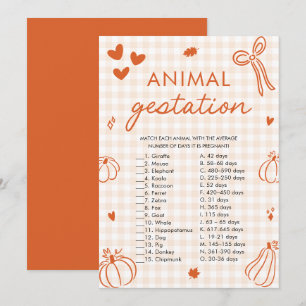 Herfst Pompoen Dier Dracht Baby Shower Spel Kaart