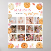 Herfst pompoen eerste jaar foto mijlpaal Poster (Voorkant)