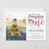 Herfst Pompoen Eerste Verjaardagsfeest Foto Kaart (Voorkant)