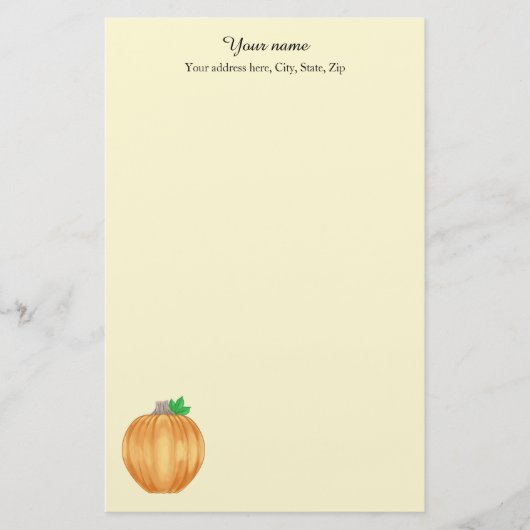 Herfst pompoen elegant briefpapier (Voorkant)