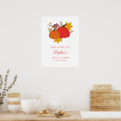 Herfst Pompoen Elegant Script Vrijgezellenfeest We Poster (Keuken)