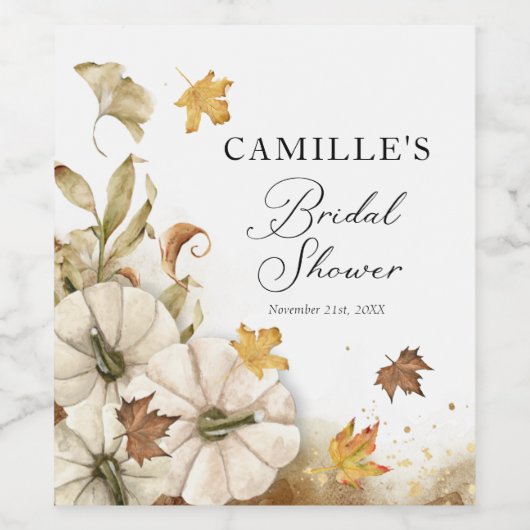 Herfst Pompoen Elegante Bruiloft Wine Labels Wijn Etiket (Enkel label)