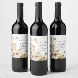 Herfst Pompoen Elegante Bruiloftsshower Wijnlabels Wijn Etiket