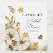 Herfst Pompoen Elegante Bruiloftsshower Wijnlabels Wijn Etiket (Enkel label)