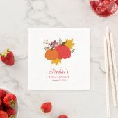 Herfst Pompoen Elegante Script Bruidsborrel Servet (Insitu)
