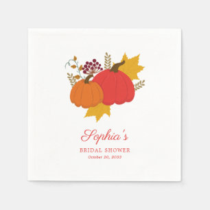 Herfst Pompoen Elegante Script Bruidsborrel Servet
