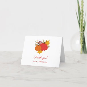 Herfst Pompoen Elegante Script Bruiloft Feest Bedankkaart