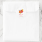 Herfst Pompoen Elegante Script Bruiloft Feest Favo Ronde Sticker (Tas)