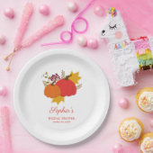 Herfst Pompoen Elegante Script Bruiloft Feest Papieren Bordje (Feest)