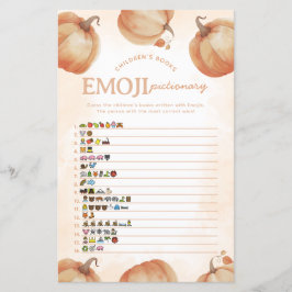 Herfst Pompoen Emoji Pictionary Baby shower spel