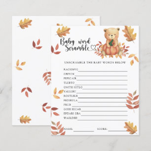 Herfst pompoen en beer - Baby Word Scramble Game