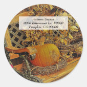 Herfst / pompoen en bitterzoete wijn / envelopslui ronde sticker (Voorkant)