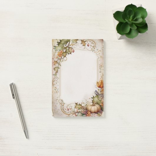  Herfst pompoen en bladeren Post-it® Notes (Kantoor)