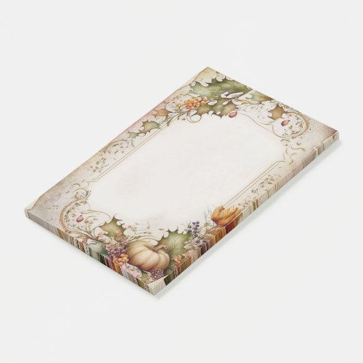 Herfst pompoen en bladeren Post-it® Notes (Schuin)