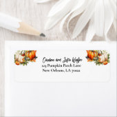 Herfst pompoen en bladeren retour adreslabel etiket (Insitu)