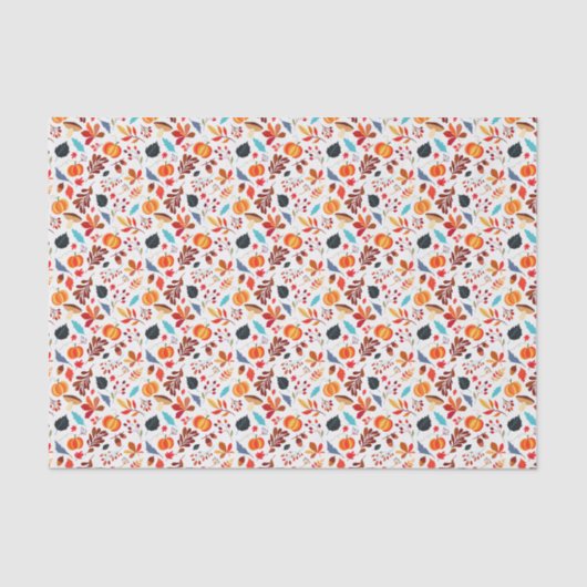 Herfst pompoen en bladeren tissuepapier (Voorkant)