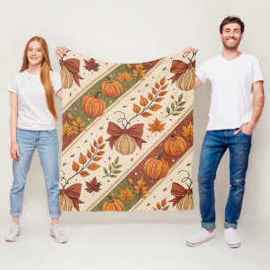 Herfst Pompoen en Bladeren Val Patroon Fleece Deken