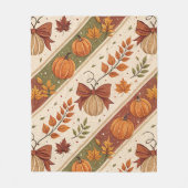 Herfst Pompoen en Bladeren Val Patroon Fleece Deken (Voorkant)