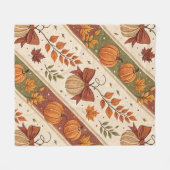 Herfst Pompoen en Bladeren Val Patroon Fleece Deken (Voorkant (Horizontaal))