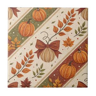 Herfst Pompoen en Bladeren Val Patroon Tegeltje