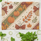 Herfst Pompoen en Bladeren Val Patroon Theedoek (Gevouwen)