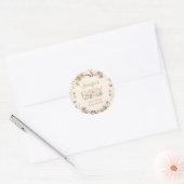 Herfst Pompoen en Bloemen Baby shower Ronde Sticker (Envelop)