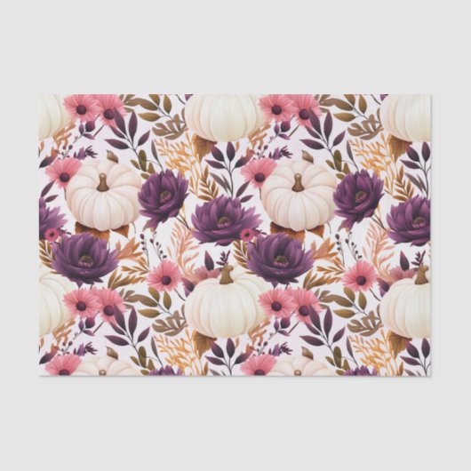 Herfst Pompoen en Bloemen Herfst Decoupage Tissuepapier (Voorkant)