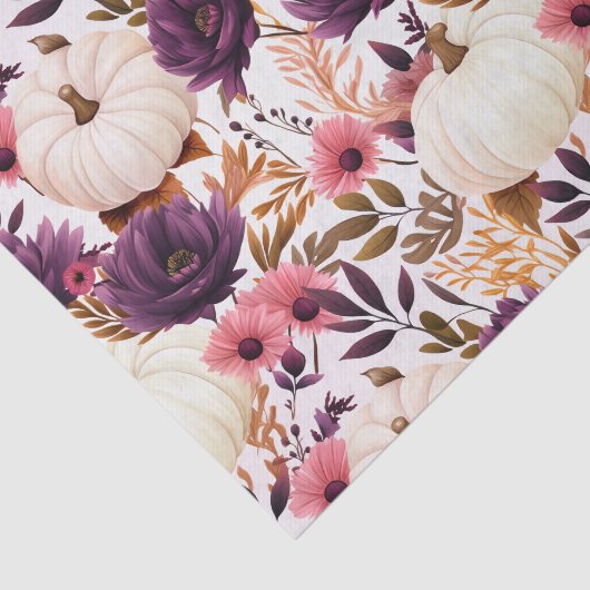 Herfst Pompoen en Bloemen Herfst Decoupage Tissuepapier (Detail)