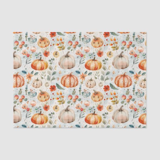 Herfst Pompoen en Bloemen Herfst Decoupage Tissuepapier (Voorkant)