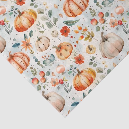 Herfst Pompoen en Bloemen Herfst Decoupage Tissuepapier (Detail)