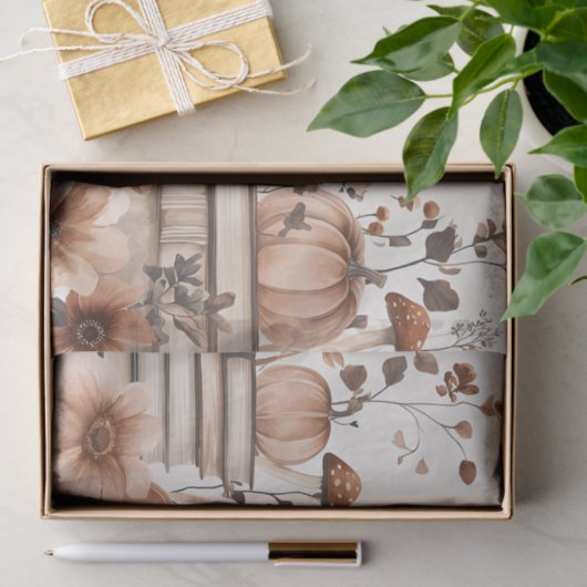 Herfst Pompoen en Bloemen Herfst Decoupage Tissuepapier (Geschenk)